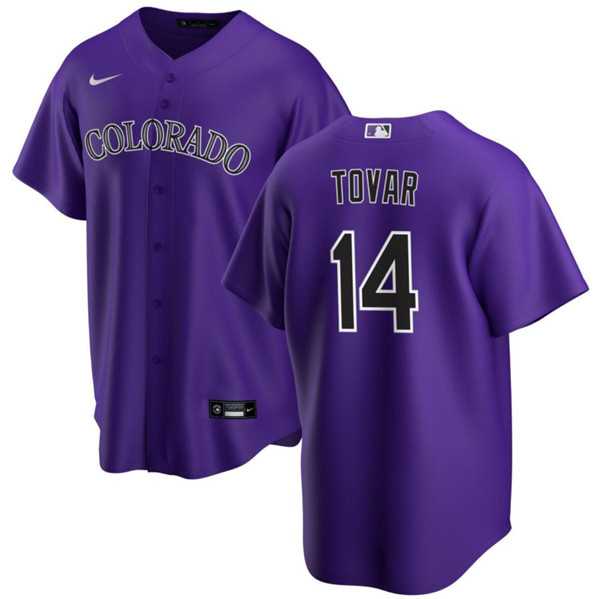 Men%27s Colorado Rockies #14 Ezequiel Tovar Purple Cool Base Stitched Baseball Jersey Dzhi->cleveland guardians->MLB Jersey